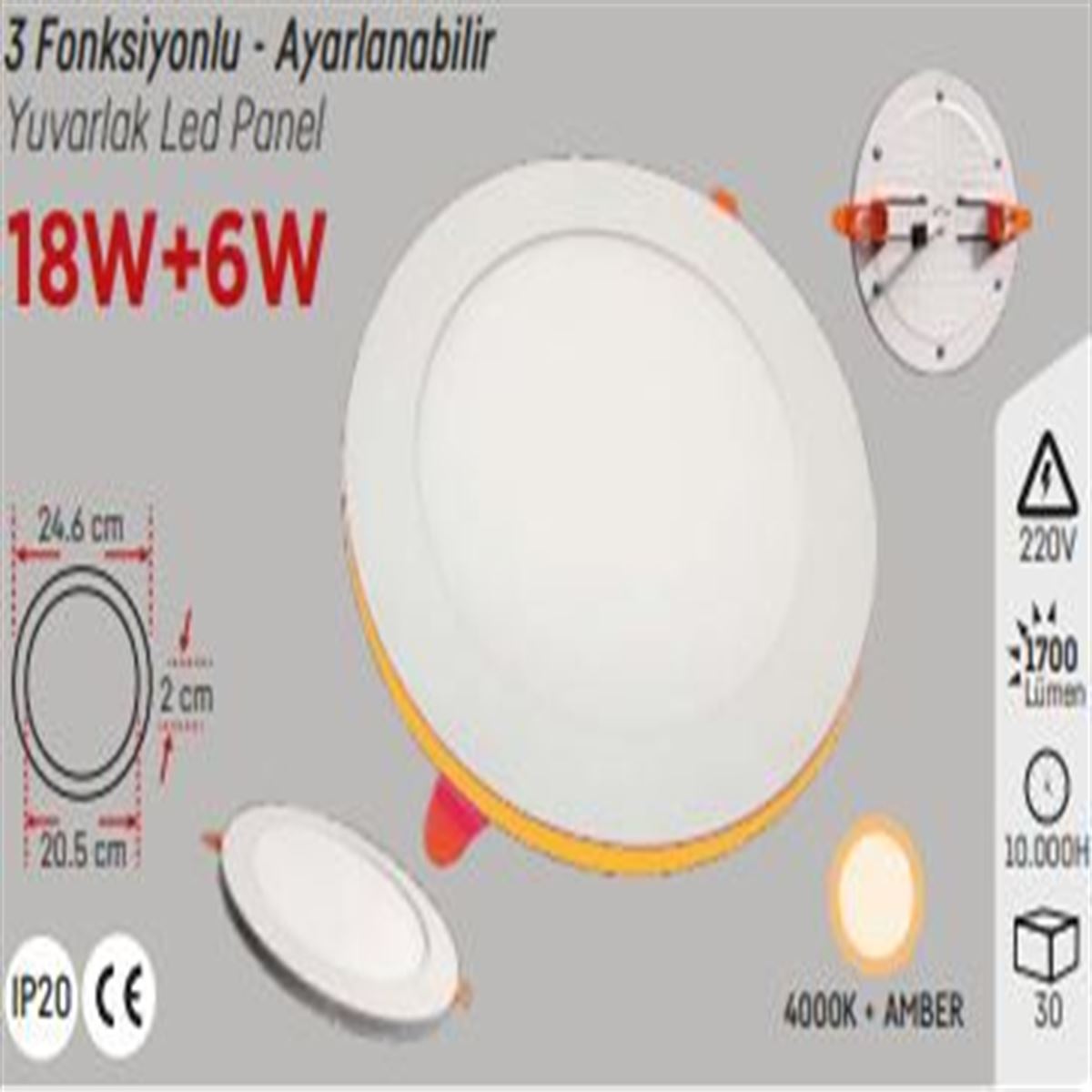 18W.S.A.YUVARLAK 3 FONK. 4000K 1